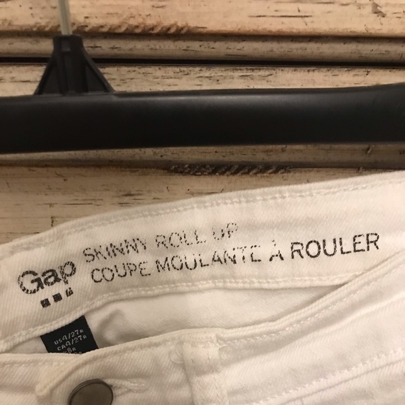 Gap white skinny roll up jeans low waist - Picture 4 of 5